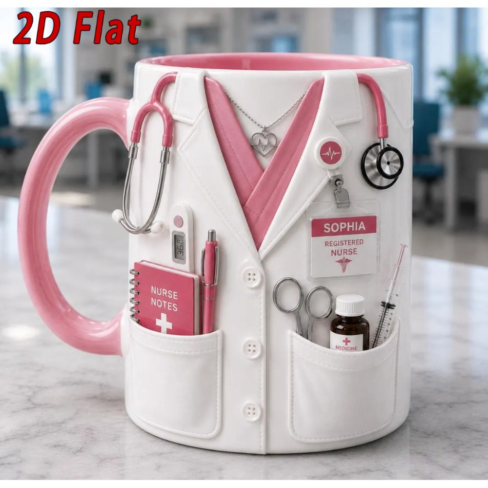 Coffee Tea Name - Mug Perawat dengan Nama Kustom 11oz