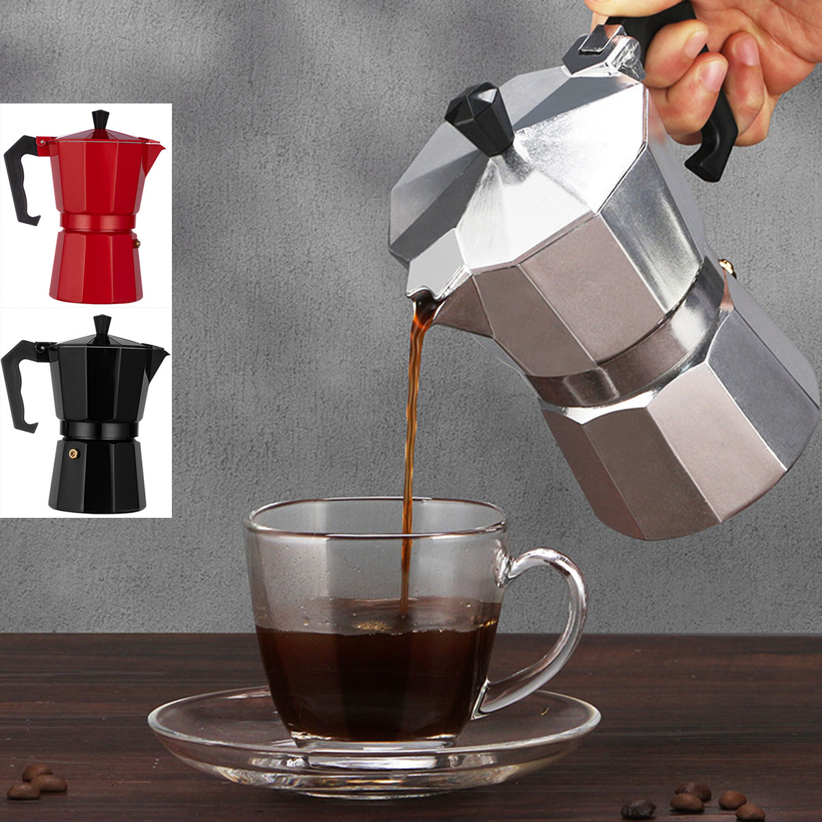 Moka Pot Stove - Teko Pembuat Kopi Aluminium Mocha Espresso