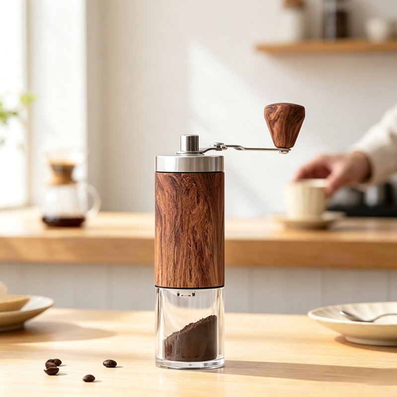 Penggiling Kopi Manual Berbaha - Burr Hand Grinder ulasan dan harga