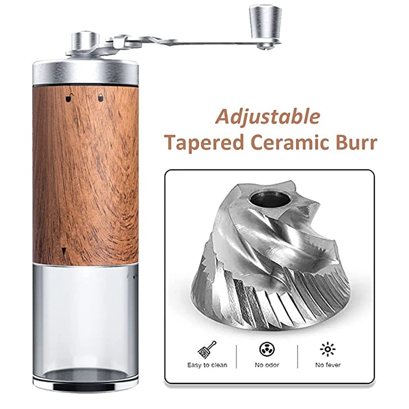 Penggiling Kopi Manual Berbaha - Burr Hand Grinder ulasan dan harga