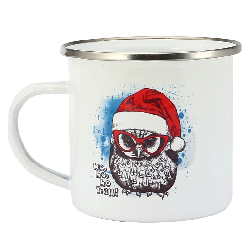 Mug Kopi Enamel 350ML DIY LOGO - Coffee Tea Name ulasan dan harga